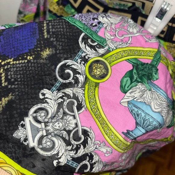 Versace Multicolor Patterned Skirt with Black and Gold Accents - Picture 5 of 5